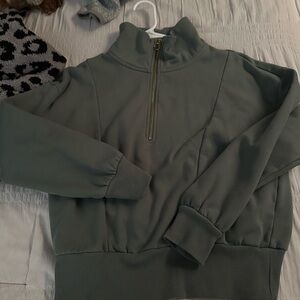 A new day - light green half zip hoodie